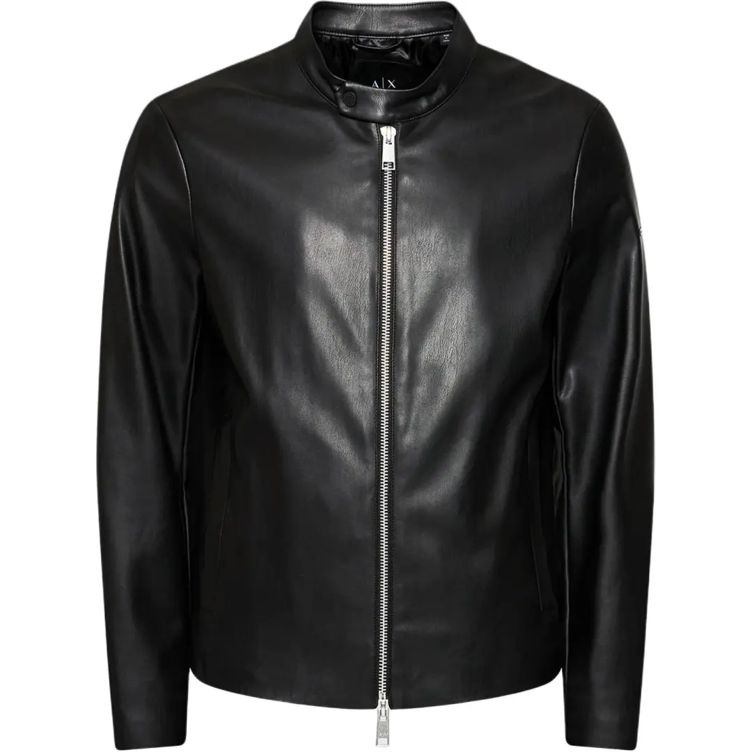 ARMANI EXCHANGE Faux Leather Bomber Jacket