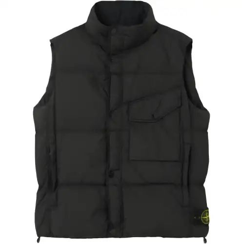 STONE ISLAND Logo Patch High Neck Gilet