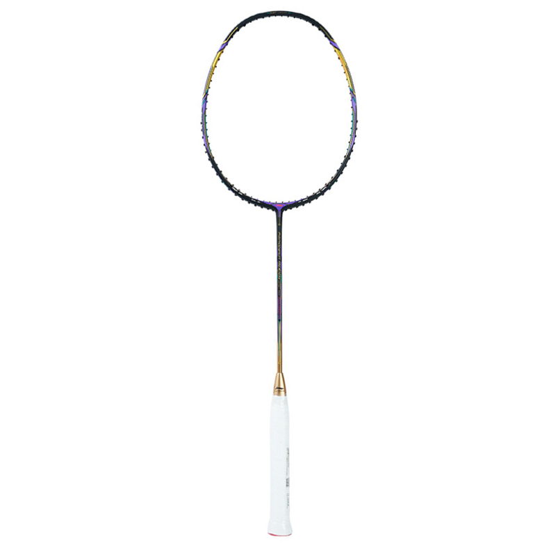 Li Ning Full Carbon Badminton Rackets Control Type All around Defense Professional 675mm Single Racket Black Gold
