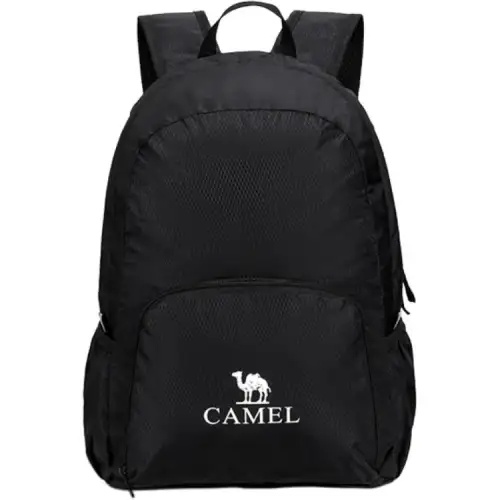 CAMEL Foldable climbing black red backpack for traveling for hiking for men and women, for students, polyester, for beloved