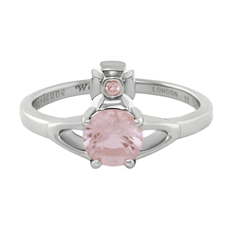 Кольцо Vivienne Vivienne Westwood Reina Petite logo 925 / (розово-серебряное)