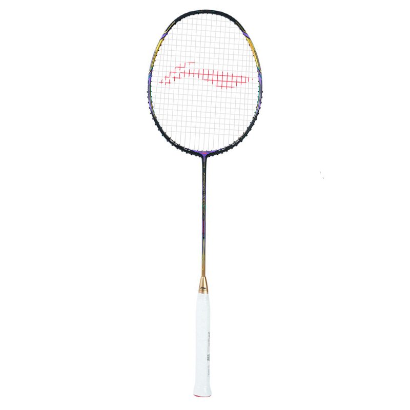 Li Ning Full Carbon Badminton Rackets Control Type All around Defense Professional 675mm Single Racket Black Gold