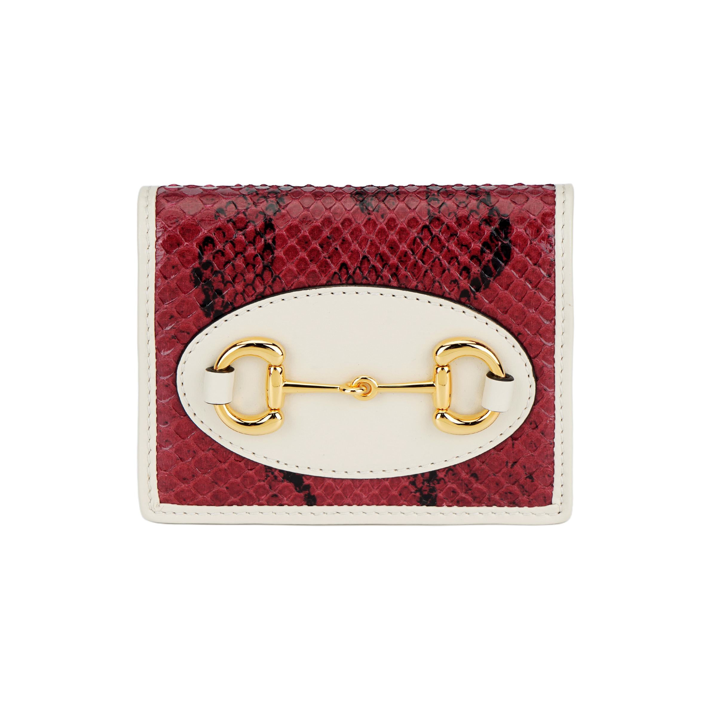 Женский кошелек Gucci Horsebit 1955 (бордово-белый)