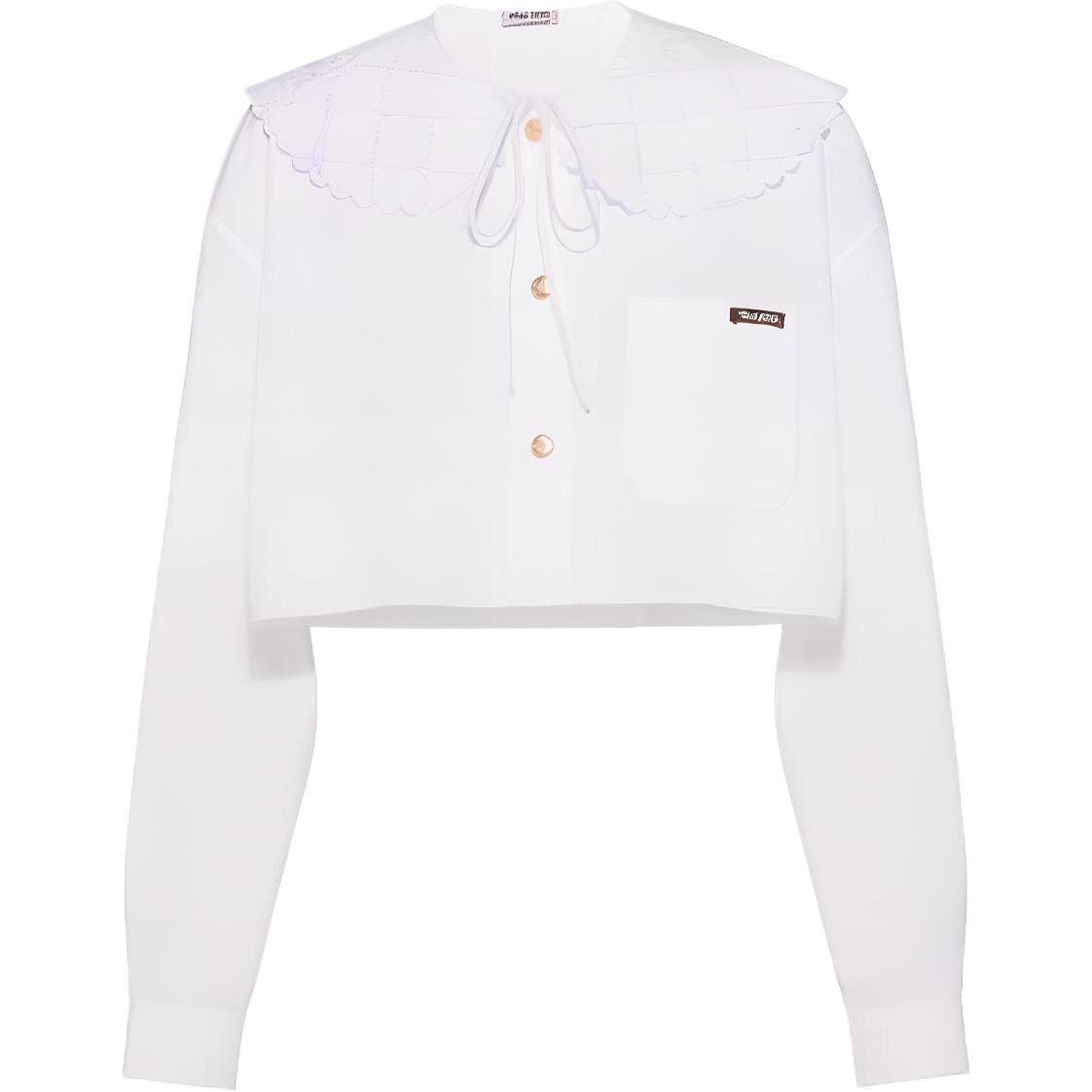 MIU MIU Shirts Women's White Peter Pan Collar Moderate Other