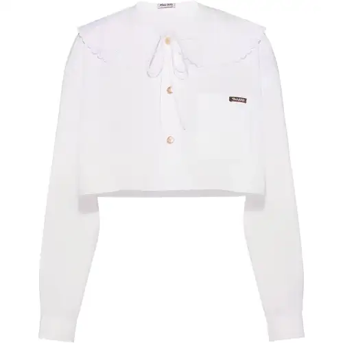 MIU MIU Shirts Women's White Peter Pan Collar Moderate Other