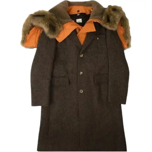Burberry Fur Hooded Long Coat