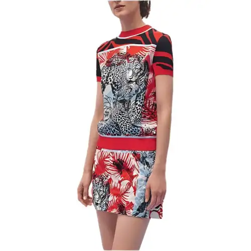 HERMES T Shirt Women's Rouge Mixed Color