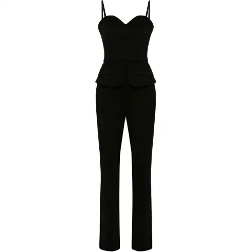 KARL LAGERFELD / Karl Lagerfeld Jeans Sweetheart-neck Tailored Jumpsuit