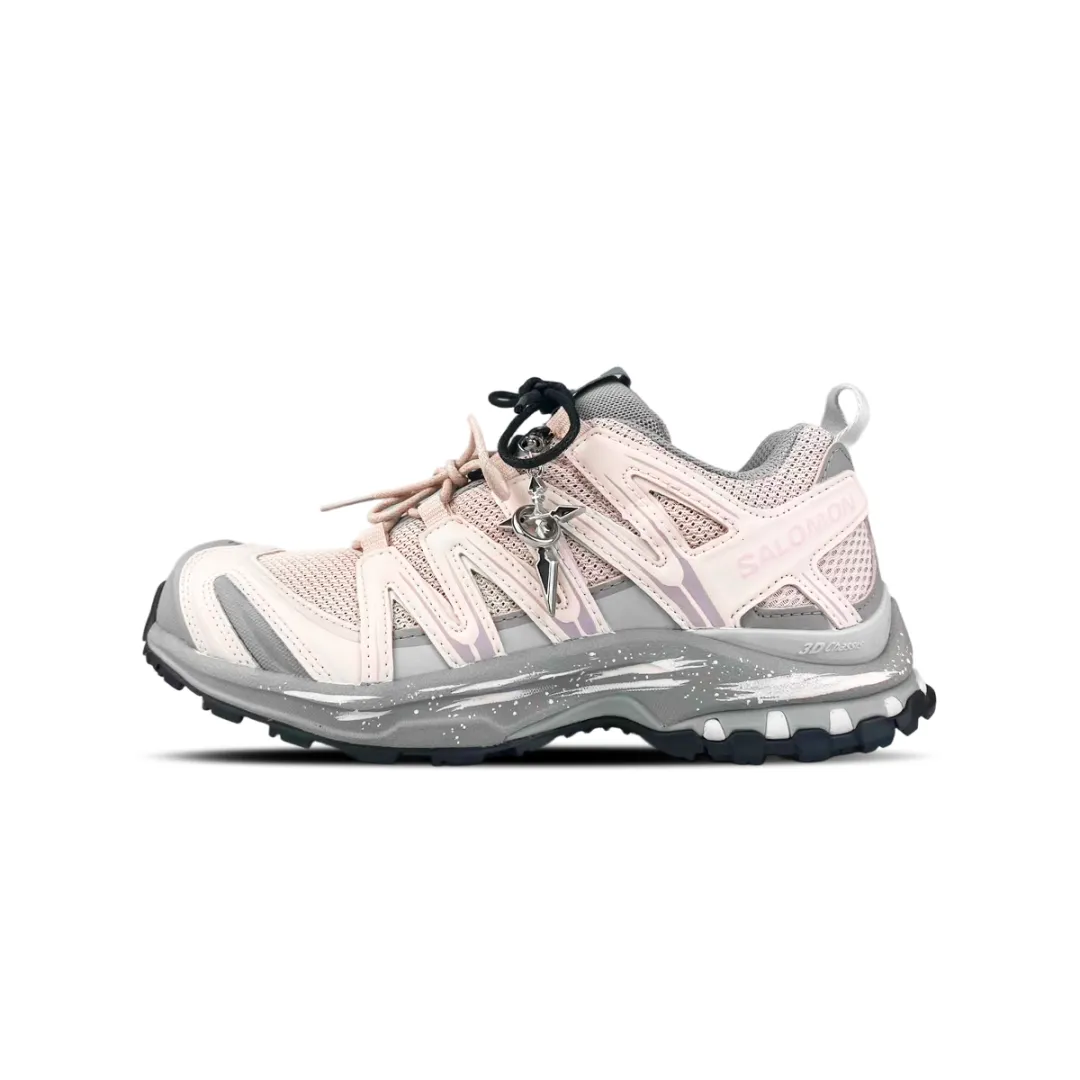 SALOMON XA PRO 3D Cushioning Support Low top Trail Running Training Running Shoes Unisex Pink Gray