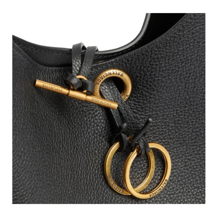 Женская сумка Balenciaga Carrie Hobo (черная) — фото 6