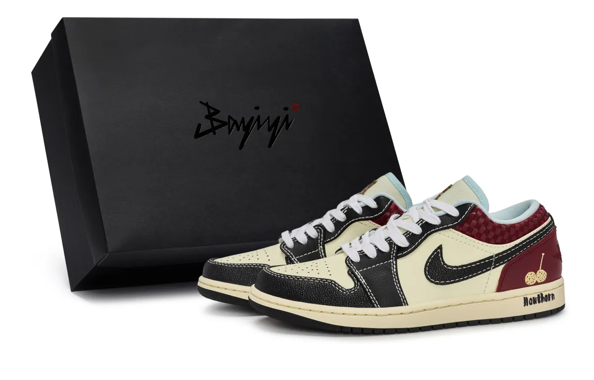 Jordan Air Jordan 1 811 Manufacturing, Hawthorn Fruit, Special Shoe Box Slip Resistant Abrasion Resistant Low top