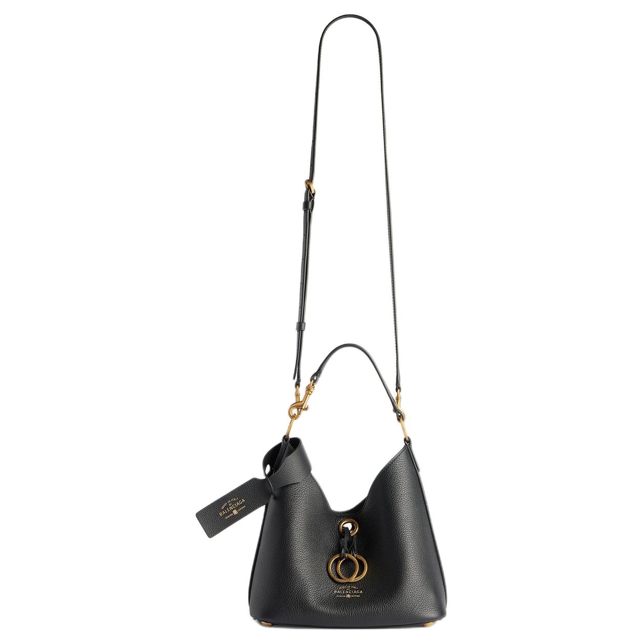 Женская сумка Balenciaga Carrie Hobo (черная) — фото 2