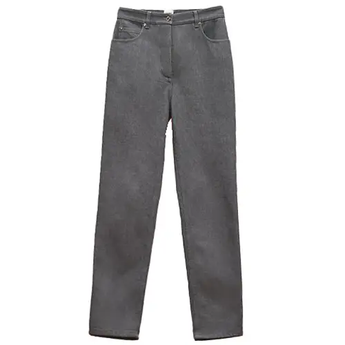 HERMES Jeans Women's Gray Moderate Straight Fit Pants