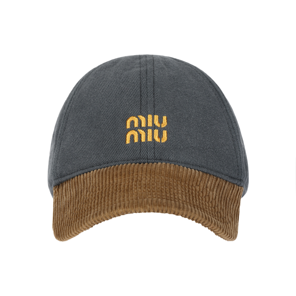Кепка MIU MIU Corduroy Cap (серая)