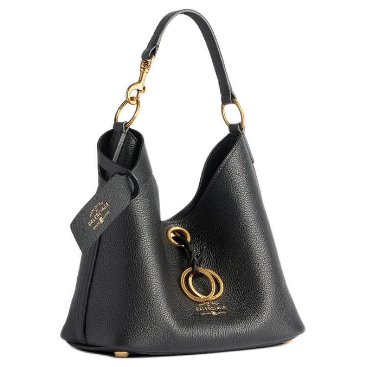 Женская сумка Balenciaga Carrie Hobo (черная) — фото 3