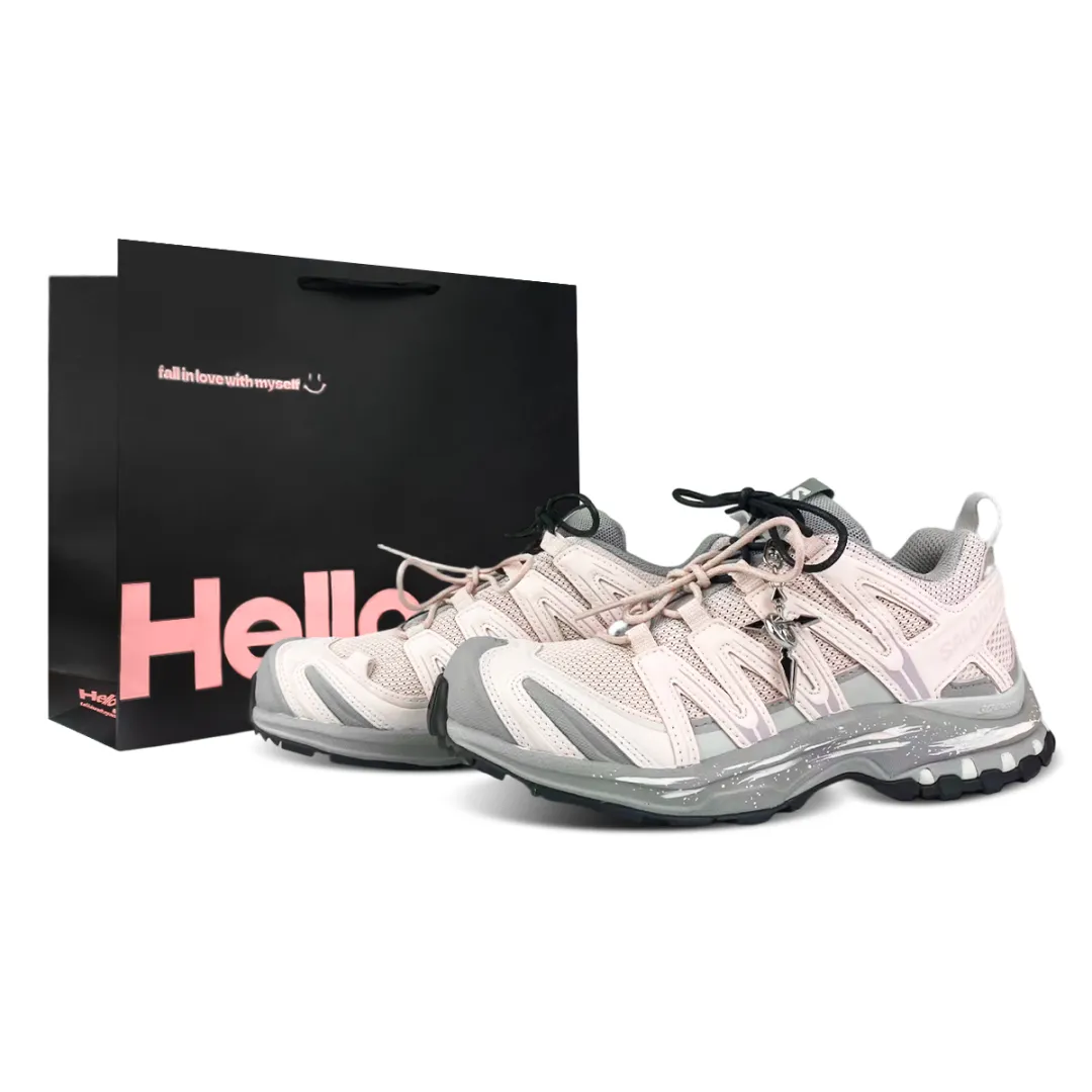 SALOMON XA PRO 3D Cushioning Support Low top Trail Running Training Running Shoes Unisex Pink Gray