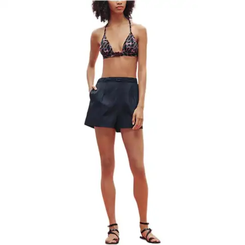 HERMES Beach Shorts Women's Dark Blue Moderate Straight Fit Pants