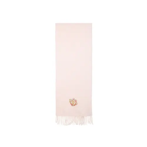 LOUIS VUITTON Wool Knit Scarves Unisex Pink/White