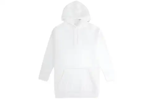 Levis Solid Color Letter Logo Print Hooded Pullover Fleece Lined Long Sleeved Sweatshirt Women's White