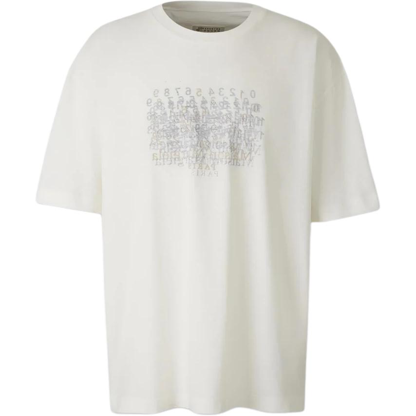 Женская футболка Maison Margiela Ribbed Logo T-Shirt (белая)