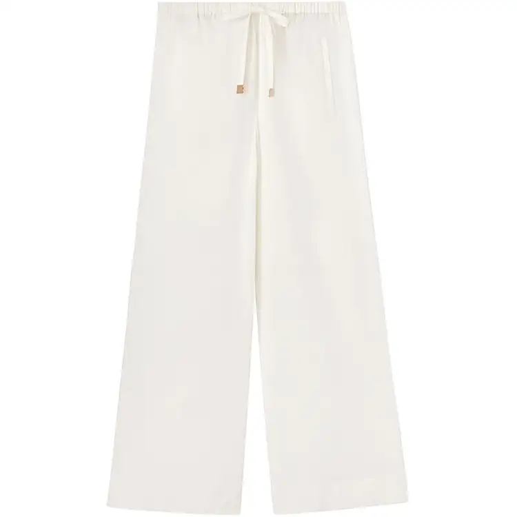 Loro Piana Casual Pants Women's White Moderate Straight Fit Pants