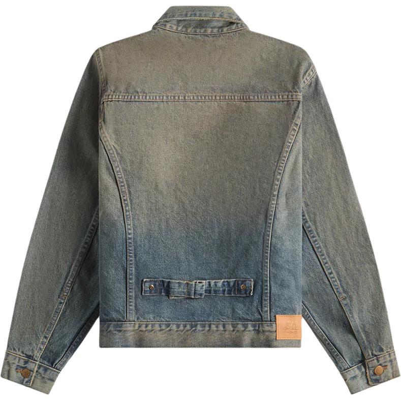 Мужская куртка Brain Dead Denim Trucker Jacket (синяя) — фото 2