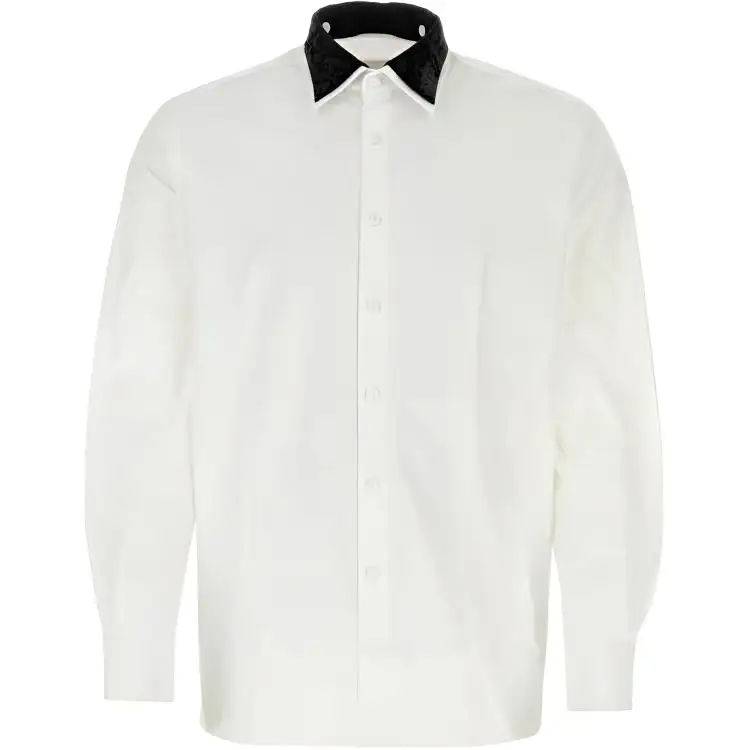 PRADA Shirts Men's White Lapel Moderate Shirt