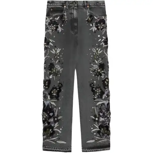 GUCCI Jeans Women's Smoke Gray Moderate Straight Fit Pants