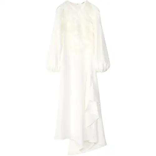 LOEWE Long Sleeved Dresses Women's White Crew Neck Moderate