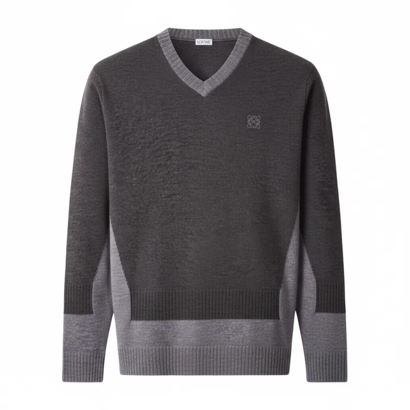 LOEWE Sweaters Men's Gray V Neck Moderate