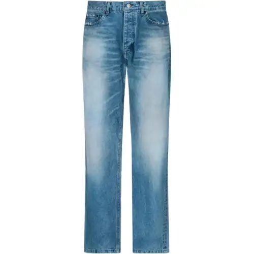 Balenciaga Jeans Men's Blue Moderate Straight Fit Pants
