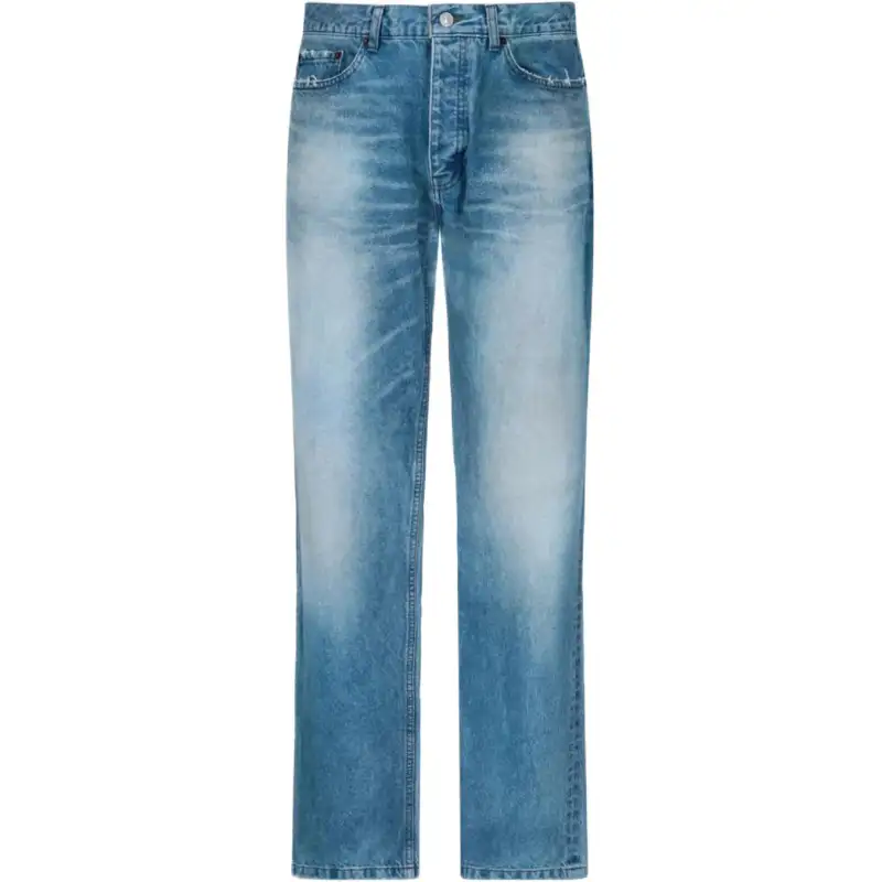 Balenciaga Jeans Men's Blue Moderate Straight Fit Pants