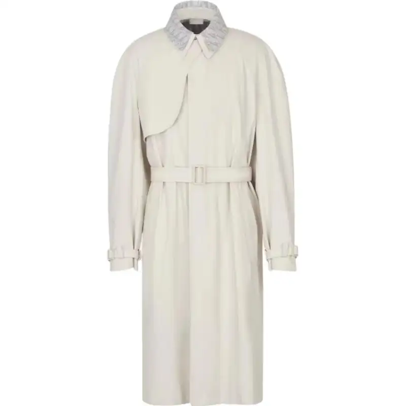DIOR Trench Coats Men's Ecru Lapel Moderate Other