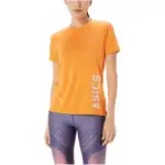ASICS T Shirts Women's Orange Crew Neck Moderate Straight Fit