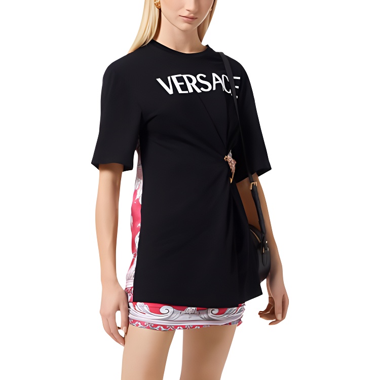 Женская футболка Versace (черная) — фото 4