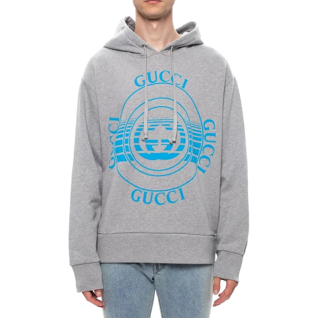 Мужской свитшот Gucci Vinyl Print Oversize (серый) — фото 2