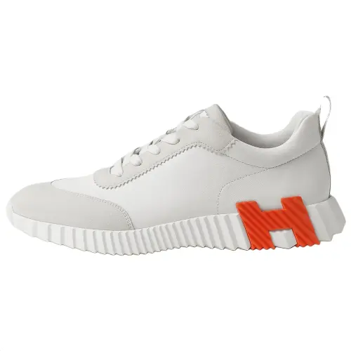 HERMES Bouncing Low top Casual Shoes 4cm Men's White