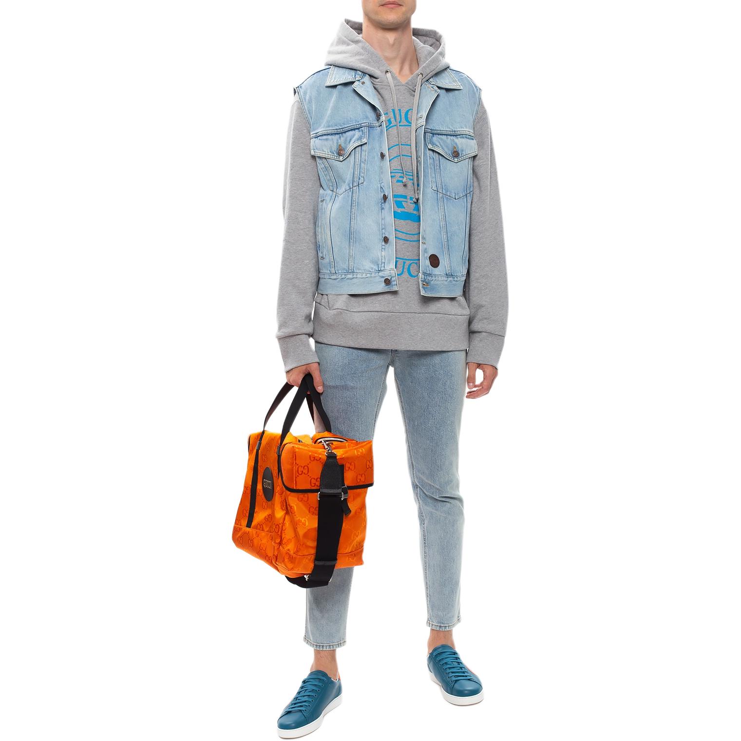 Мужской свитшот Gucci Vinyl Print Oversize (серый) — фото 5
