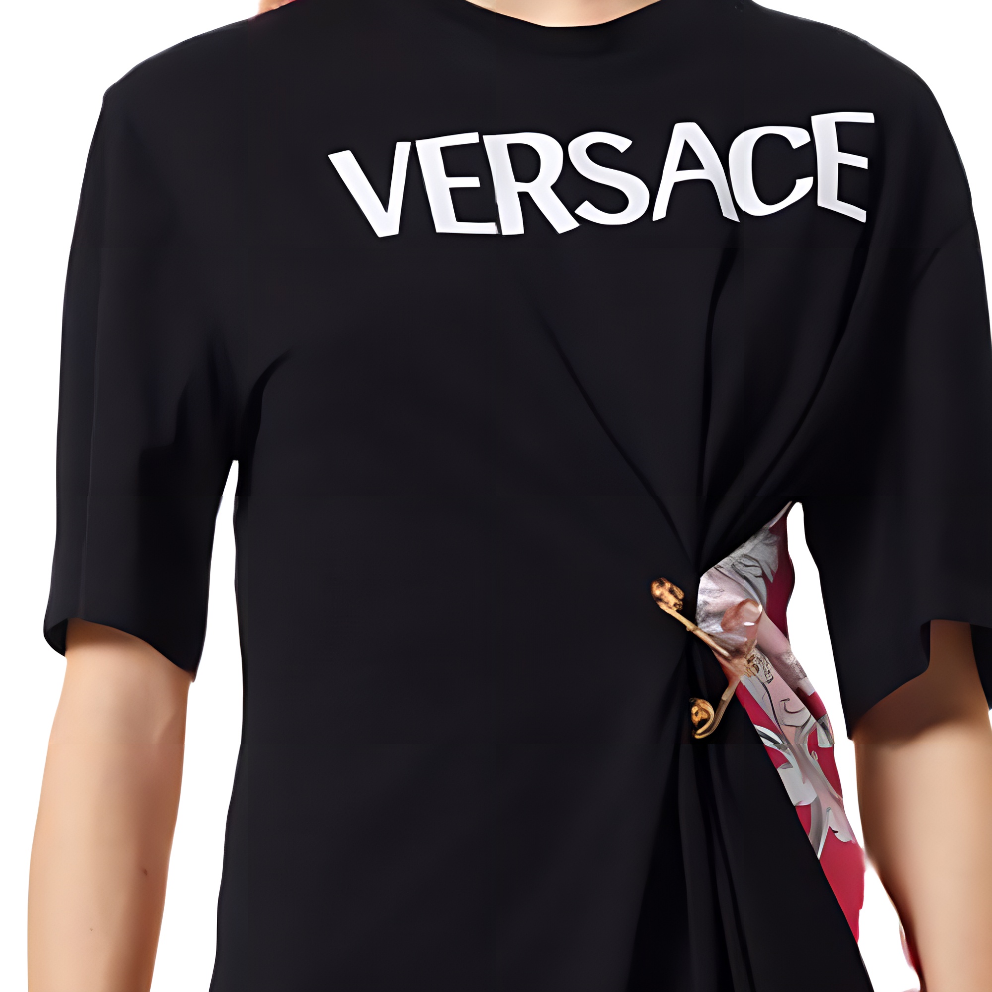 Женская футболка Versace (черная) — фото 5