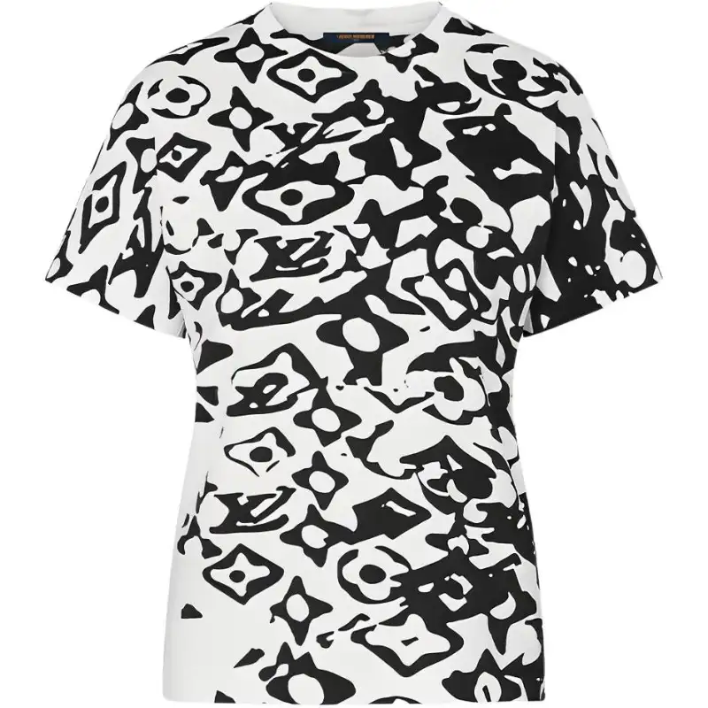 LOUIS VUITTON New Quarterly Products Of LV T Shirts Women's White Crew Neck Moderate