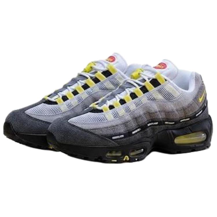 UNDEFEATED x Nike Air Max 95 Abrasion Resistant Low top Casual Running Shoes Unisex Gray Yellow