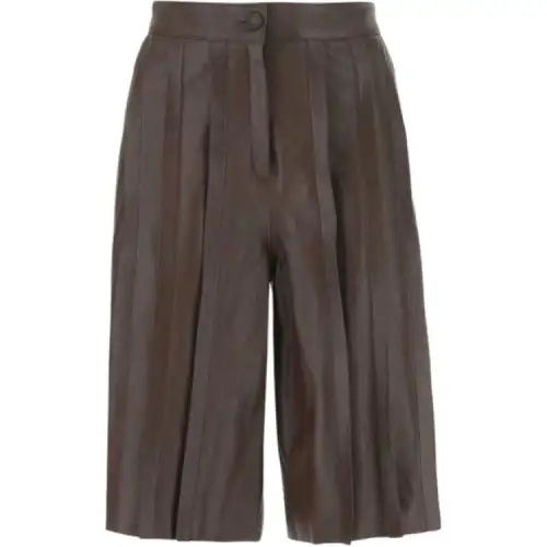 【Final Sale】pleated leather shorts