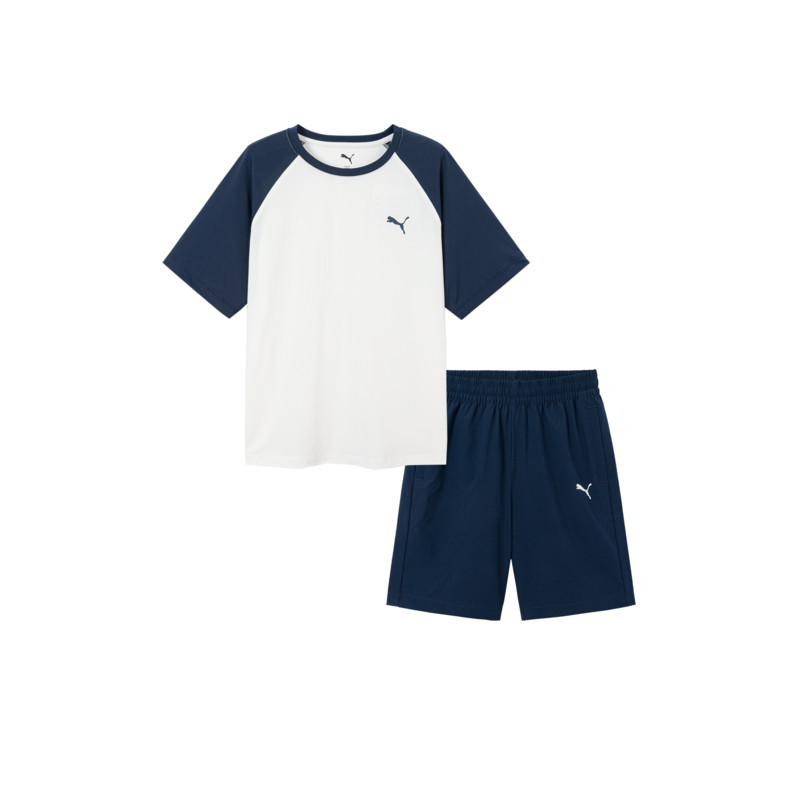 Спортивный костюм PUMA Young Т-shirt & Shorts (зелено-черный)