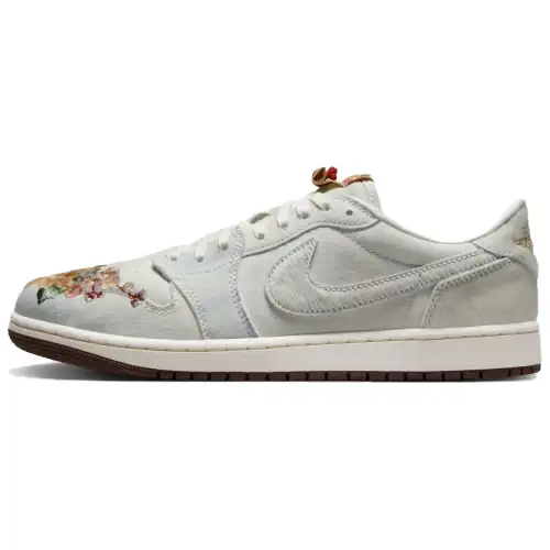 Jordan Air Jordan 1 Low top Vintage Basketball Shoes Men's White Blue