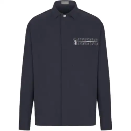 DIOR Quarterly New Products Shirts Men's Blue Stand Collar Moderate Other