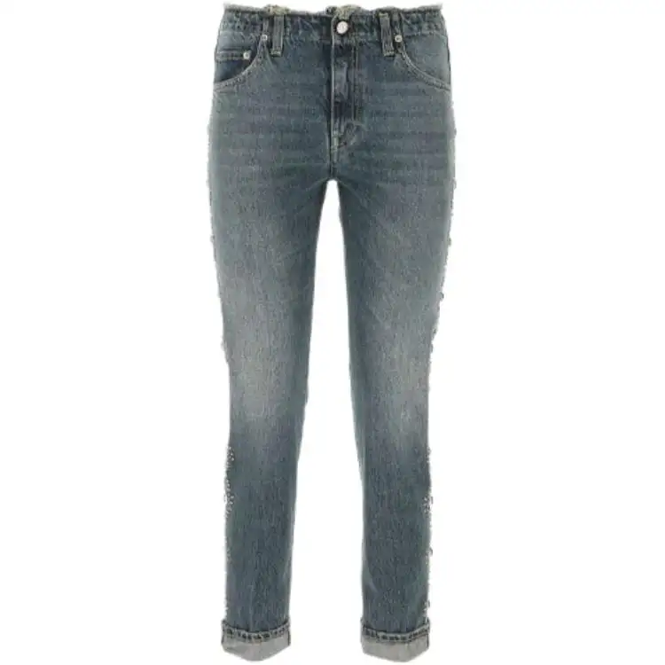 Golden Goose Jeans Women's Blue Moderate Slim Fit Pants