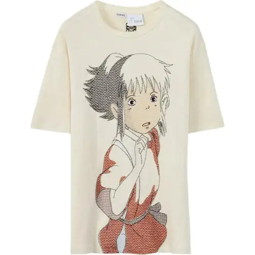LOEWE x QIANYUQIANXUN SS22 T Shirt Women's Ecru