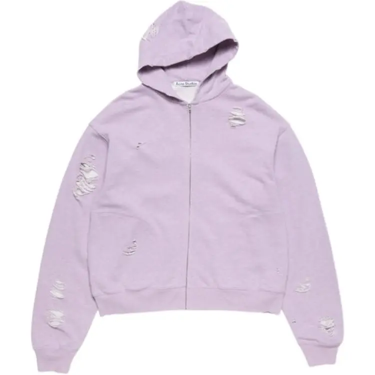 Acne Studios distressed zipped hoodie