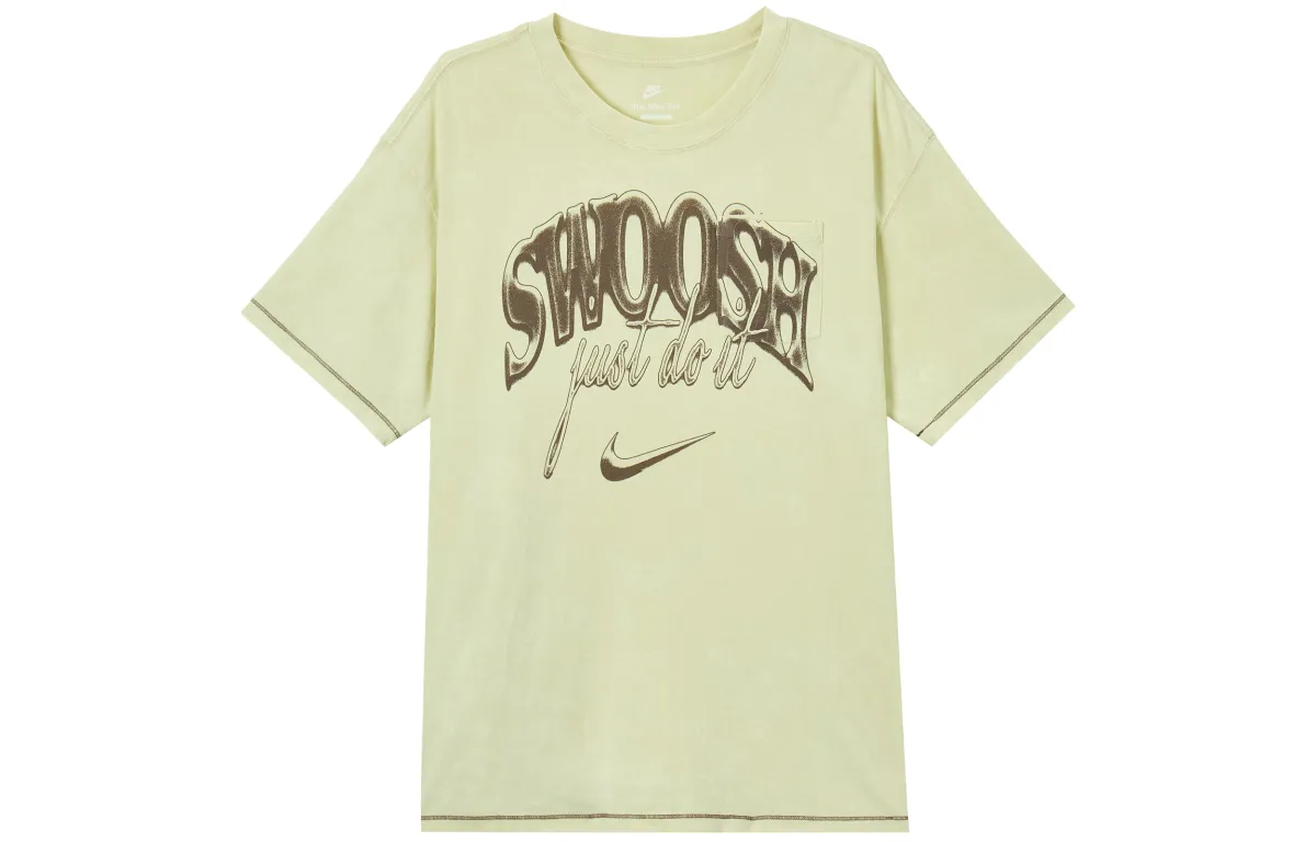 Nike Max90 T-Shirts Men's Light Khaki Crew Neck Moderate