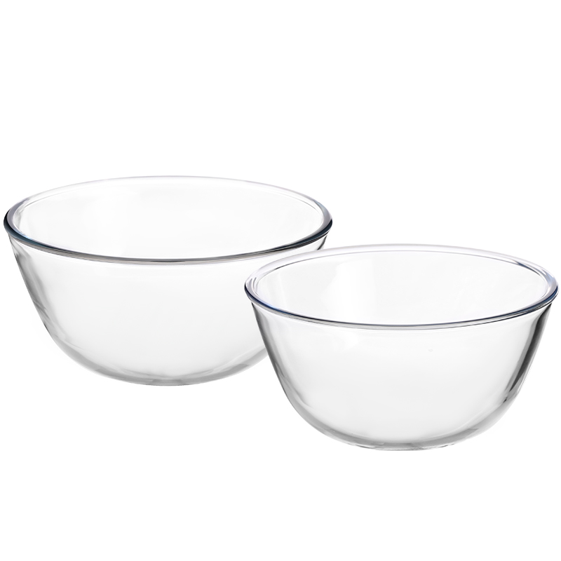 Kawashimaya KAWASIMAYA transparent glass bowl, high temperature resistant household baking mixing egg bowl and dough kneading basin cooking salad basin